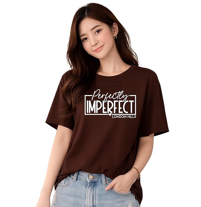 London Hills Women’s Loose Fit Graphic Printed T-Shirt | Soft Cotton Blend Fabric | Round Neck Half Sleeve Casual Top, Travel & College - Image 2