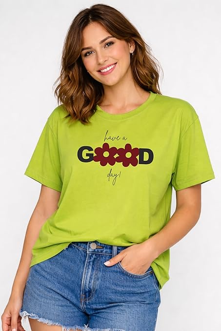 London Hills Women’s Loose Fit Graphic Printed T-Shirt | Soft Cotton Blend Fabric | Round Neck Half Sleeve Casual Top, Travel & College - Image 11