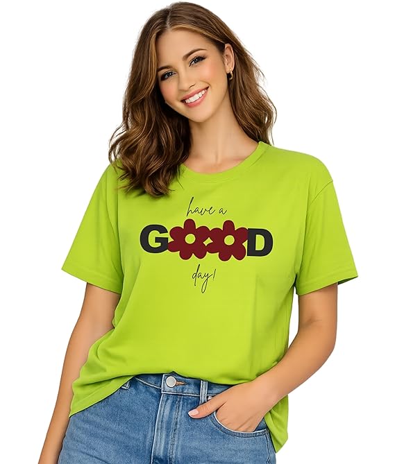 London Hills Women’s Loose Fit Graphic Printed T-Shirt | Soft Cotton Blend Fabric | Round Neck Half Sleeve Casual Top, Travel & College - Image 10