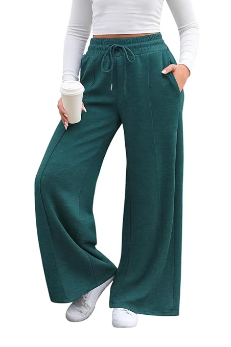 Q - RIOUS Women's Wide Leg Drawstring Relaxed Fit Trouser - Image 4