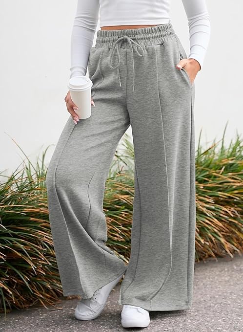 Q - RIOUS Women's Wide Leg Drawstring Relaxed Fit Trouser - Image 9