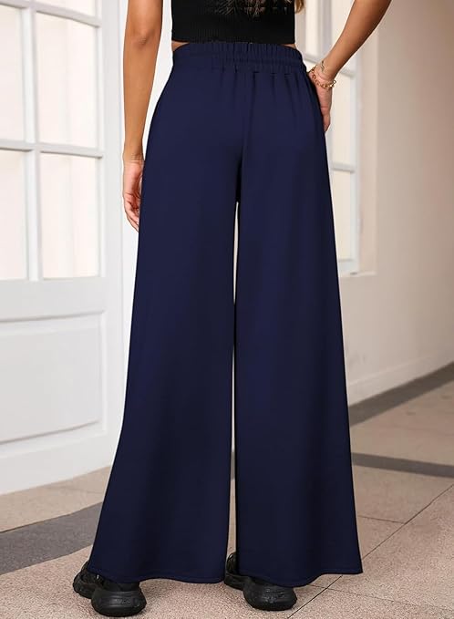 Q - RIOUS Women's Wide Leg Drawstring Relaxed Fit Trouser - Image 6