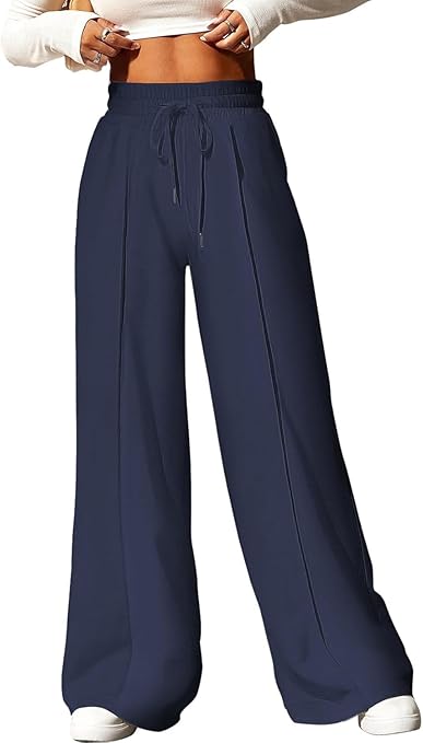 Q - RIOUS Women's Wide Leg Drawstring Relaxed Fit Trouser - Image 5